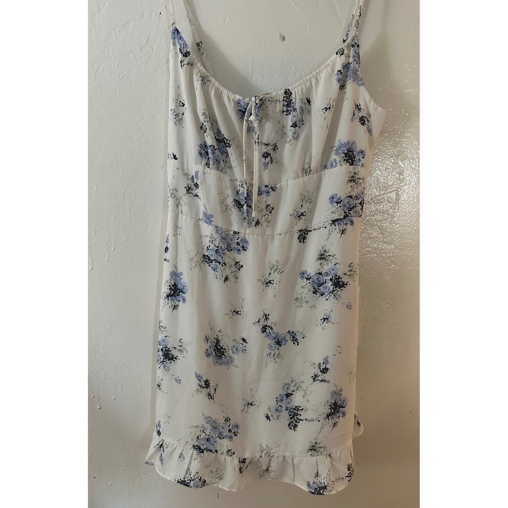 Abercrombie Blue & White Floral Cottagecore Sundress, Size Medium